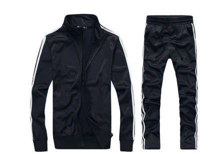 Men's Slim Stand Collar Cardigan Sweater Set