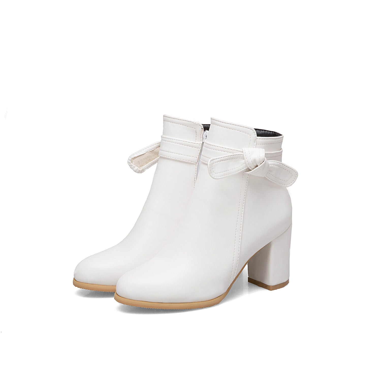 Martin Boots Ankle Boots Thick Heel Zipper Bare Boots Mid Heel Short Boots