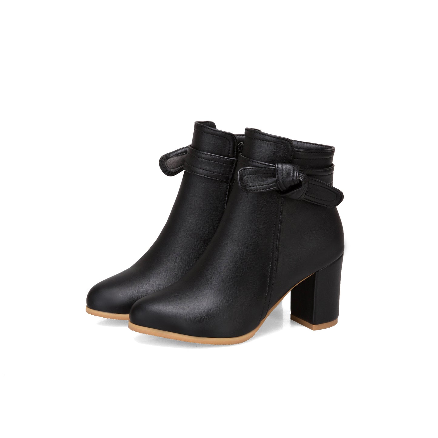 Martin Boots Ankle Boots Thick Heel Zipper Bare Boots Mid Heel Short Boots