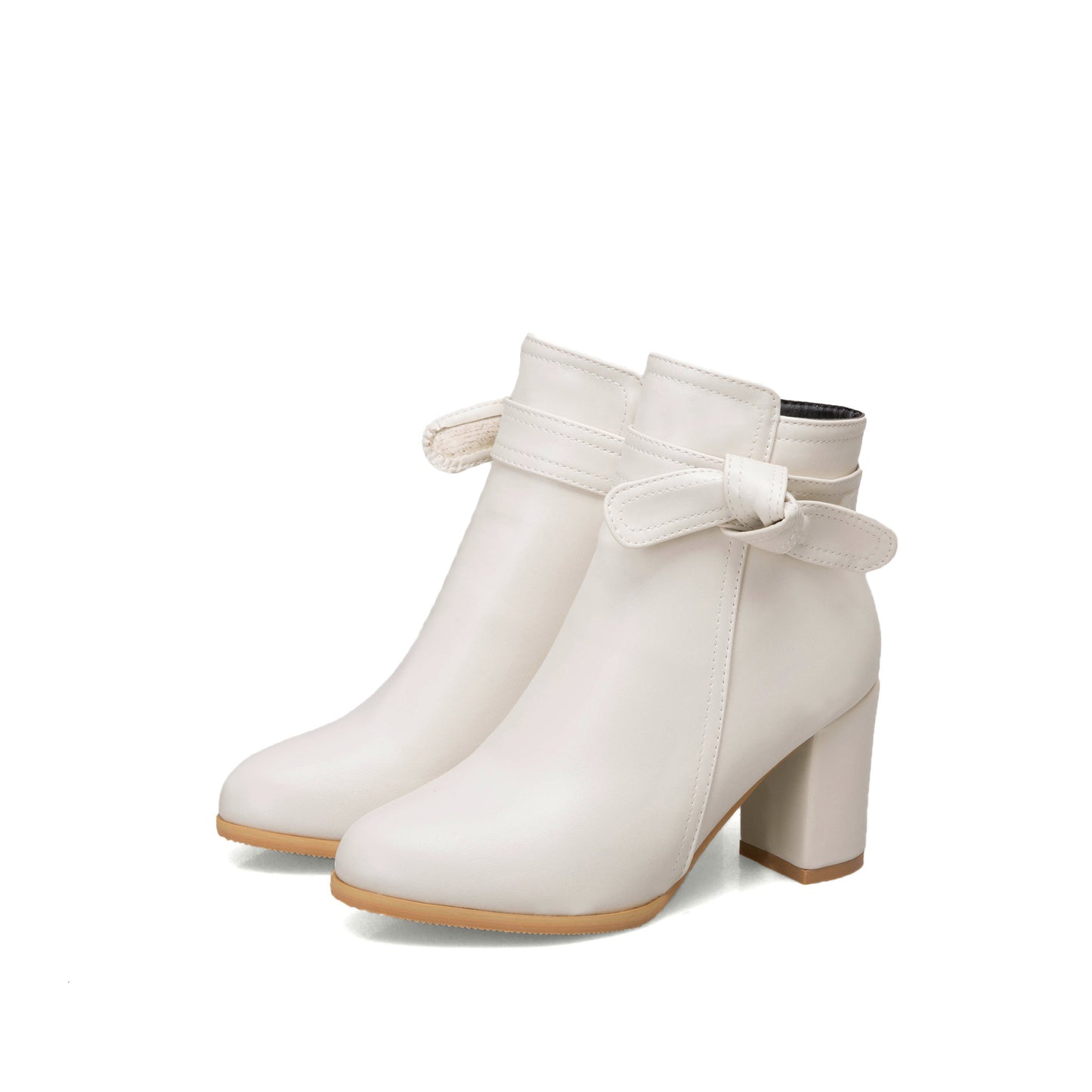Martin Boots Ankle Boots Thick Heel Zipper Bare Boots Mid Heel Short Boots