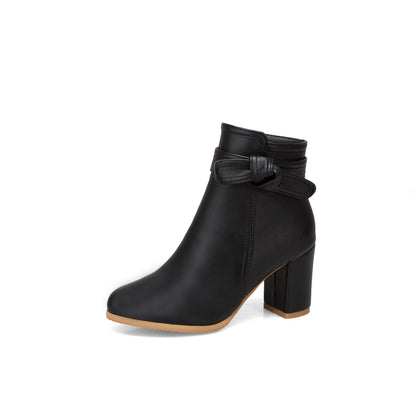 Martin Boots Ankle Boots Thick Heel Zipper Bare Boots Mid Heel Short Boots