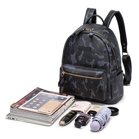 Trendy Student Couple Backpack Men'S Fashion Casual Personality Street Camouflage Schoolbag Women