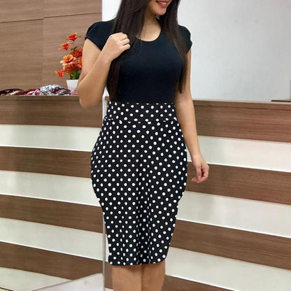 Printed Office Midi Pencil Dress Large Women Dress ShopWithASmile.com