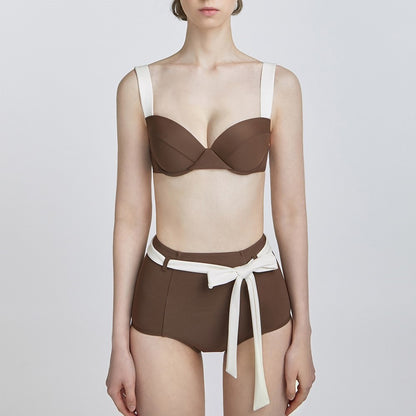 Source Factory New Split Swimsuit Women French Style Small Fragrance Simple Bikini Cross-border Supply