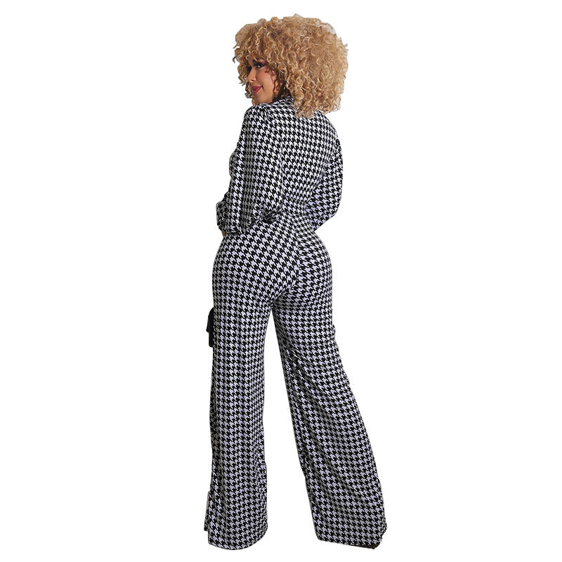 Puff Sleeve Women's Printed Jumpsuit Loose ShopWithASmile7.com