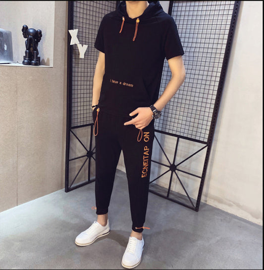 Hoodie Casual Short-sleeved Guard Clothes Sports Suit