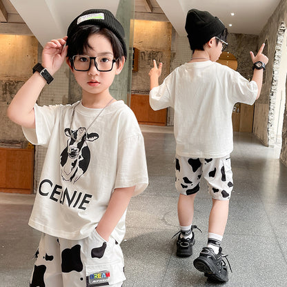 Summer Big Boy Handsome Tops, Children's Summer Clothes, Thin Style, Western Style ShopWithASmile7.com