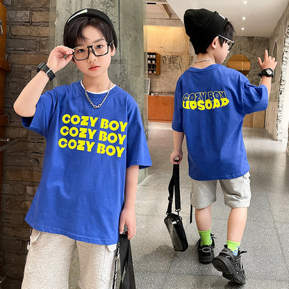 Summer Big Boy Handsome Tops, Children's Summer Clothes, Thin Style, Western Style ShopWithASmile7.com