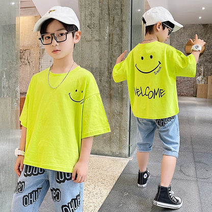 Summer Big Boy Handsome Tops, Children's Summer Clothes, Thin Style, Western Style ShopWithASmile7.com