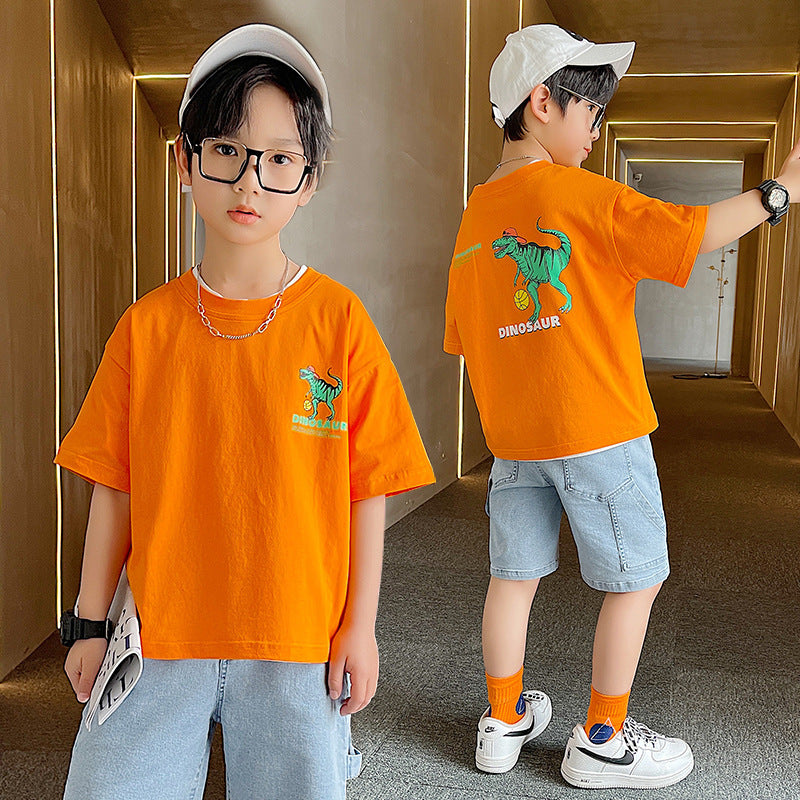 Summer Big Boy Handsome Tops, Children's Summer Clothes, Thin Style, Western Style ShopWithASmile7.com