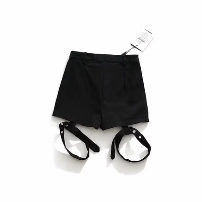 Women's High-Waisted Slim Fit Hip Shorts – European & American Fashion, Cotton Blend, Stretchy & Comfortable