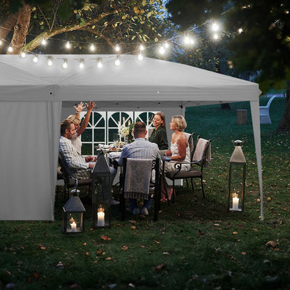 Waterproof Folding Camping and Picnic Tent, 10x20 ft Outdoor Canopy with 4 Sides, 2 Windows, Adjustable Height, Oxford Fabric, and Sturdy Steel Frame for Events and Parties