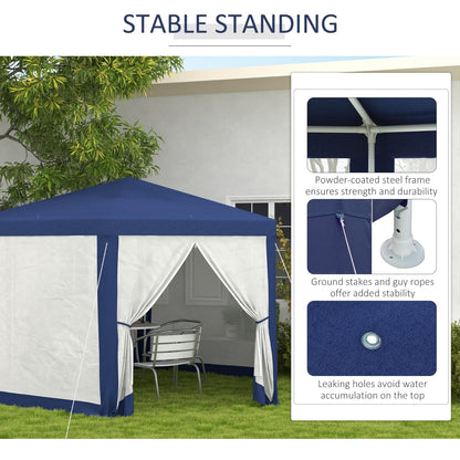 Outsunny 13' X 11' Outdoor Party Tent, Hexagon Sun Shade Shelter Canopy With Protective Mesh Screen