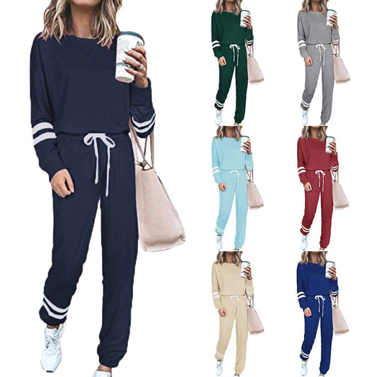 Women's Clothing Plus Size Loose-fitting Solid Color Long Sleeves Casual Suit ShopWithASmile7.com
