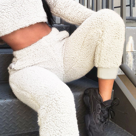 Fallwinter New Style Casual Pants Women's Solid Color Slim Fit
