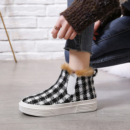 Plus Velvet thick Non-slip Thick-soled Fashion Net Red Warm Cotton Boots