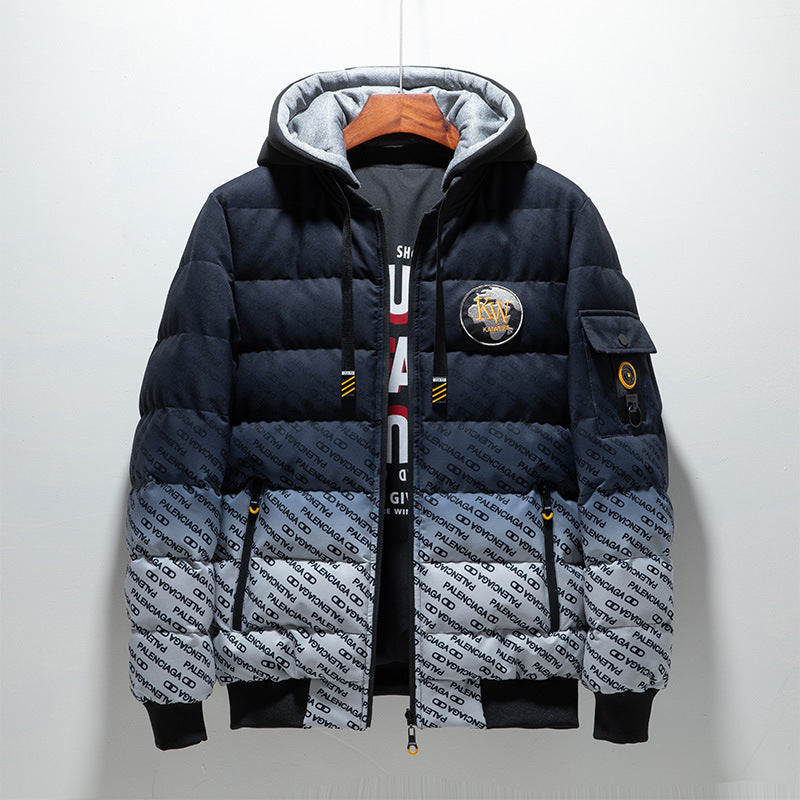 Men's Casual Fashion Pure Color Simple Atmosphere Cotton Jacket Men