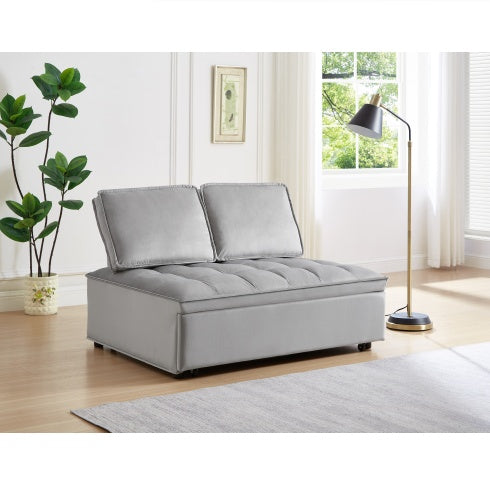 Convertible Sleeping Sofa Bed, Modern Velvet Fabric Double Seat Sofa Bed, Sleeping Sofa Bed With 2 Backs And Detachable Backs, Backs, Suitable For Living Room Bedroom,Grey ShopWithASmile7.com