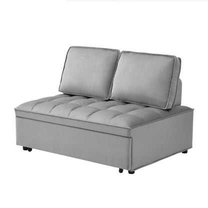 Convertible Sleeping Sofa Bed, Modern Velvet Fabric Double Seat Sofa Bed, Sleeping Sofa Bed With 2 Backs And Detachable Backs, Backs, Suitable For Living Room Bedroom,Grey ShopWithASmile7.com