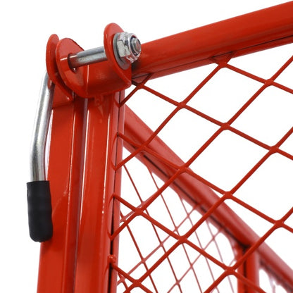 Steel Garden Cart, Steel Mesh Removable Sides, 3 Cu Ft, 550 Lb Capacity, Red