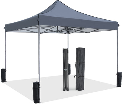 10 x 10 ft Pop-Up Canopy Tent – Easy Setup Outdoor Shade Shelter, Portable Waterproof Sun Protection for Camping, Parties, Beach, and Patio