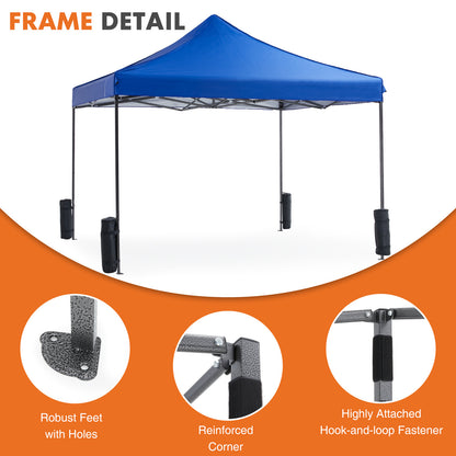 10 x 10 ft Pop-Up Canopy Tent – Easy Setup Outdoor Shade Shelter, Portable Waterproof Sun Protection for Camping, Parties, Beach, and Patio
