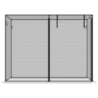 Outsunny 6' X 3' Crop Cage, Plant Protection Tent With Zippered Doors For Vegetable Garden, Backyard