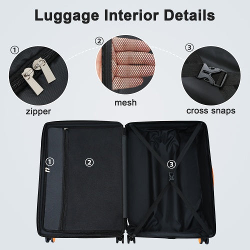 Contrast Color 3 Piece Luggage Set Hardside Spinner Suitcase With TSA Lock 20  24  28 Available
