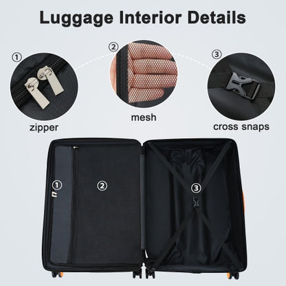 Contrast Color 3 Piece Luggage Set Hardside Spinner Suitcase With TSA Lock 20  24  28 Available