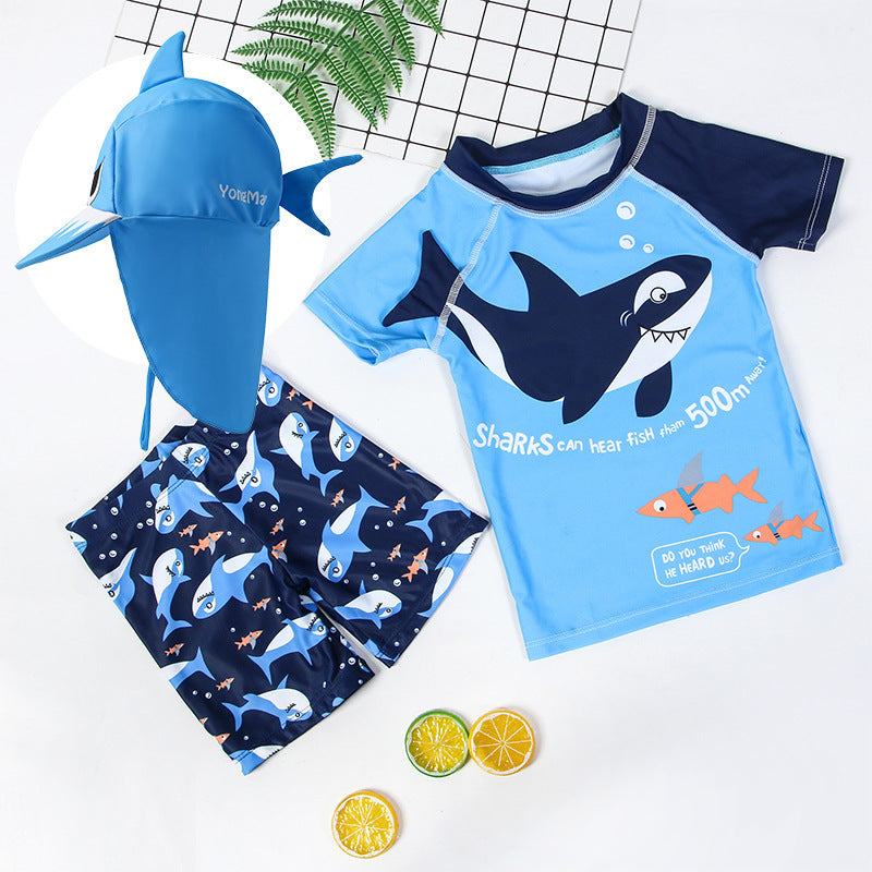 Shark sunblock quick-drying boy's swimsuit ShopWithASmile7.com