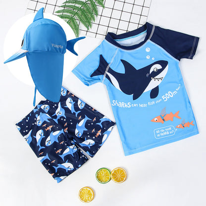 Shark sunblock quick-drying boy's swimsuit ShopWithASmile7.com
