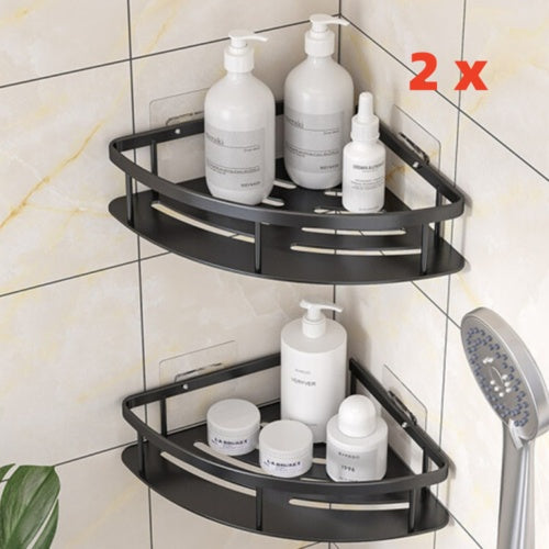 2x Duschregal Duschkorb Ohne Bohren Badregal Duschregal Eckregal Aluminium