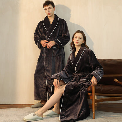 Thickened Pineapple Flannel Couple Nightgown Fashion