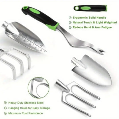 Heavy Duty Gardening Tools 10 Piece Set - Rust-resistant, Durable Gardening Supplies ShopWithASmile.com