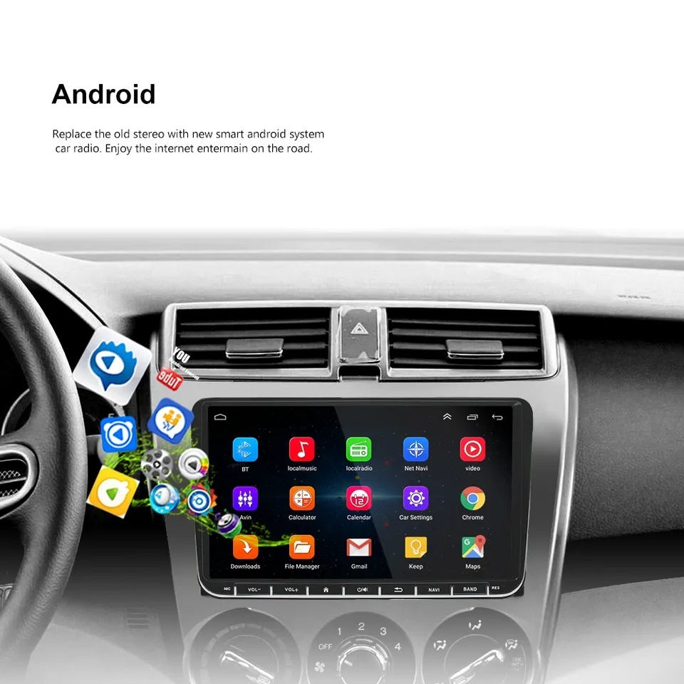 9-Inch Smart Android Car Navigation Player Radio System with GPS, Internet, Bluetooth, Media and Camera Capabilities