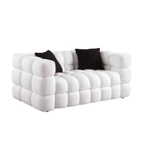 62.2length ,35.83 Deepth ,human Body Structure For USA People, Marshmallow Sofa,boucle Sofa ,BLACK Color, 2 Seater