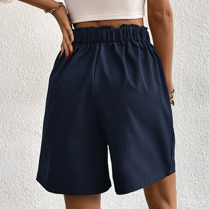 Loose European And American Leisure Women's High Waist Wide Leg Shorts