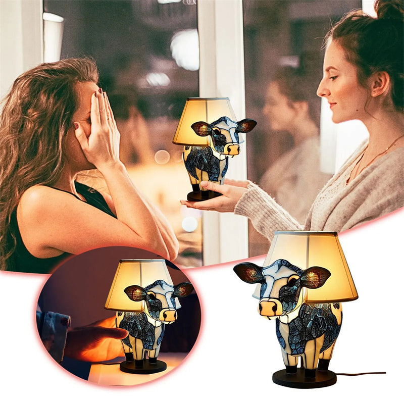 Beautiful Cow Table Lamp Bedside Table Lamp With USB Bedside Lamp For Living Room Bedroom Dormitory Bra Ornament ShopWithASmile7.com