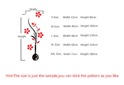 Creative vase acrylic 3D wall sticker ShopWithASmile7.com