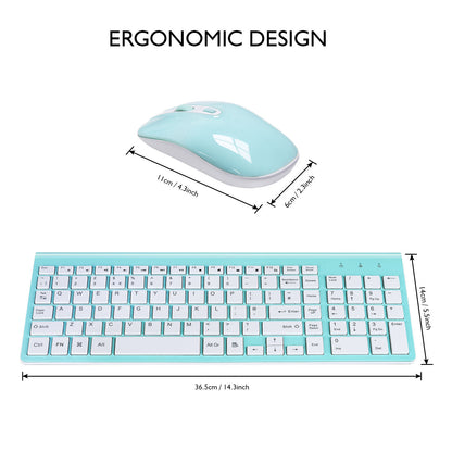 Sleek 2.4G Wireless Keyboard and Mouse Combo for Desktop and Laptop Use ShopWithASmile.com