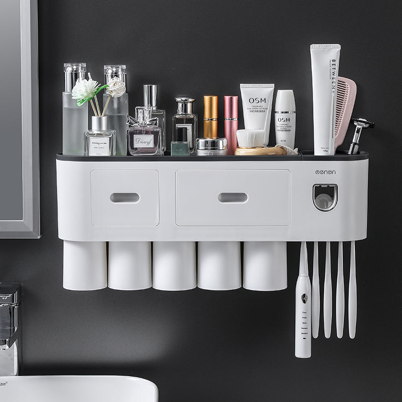 Integrated Multifunctional Toothbrush Rack With Toothpaste Squeezing Device ShopWithASmile7.com