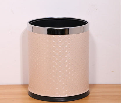 Hotel trash can fire home office double thickening creative coverless KTV room stainless steel storage bucket
