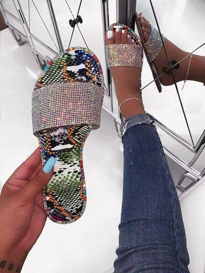 Women's Sandals with Diamond Slippers