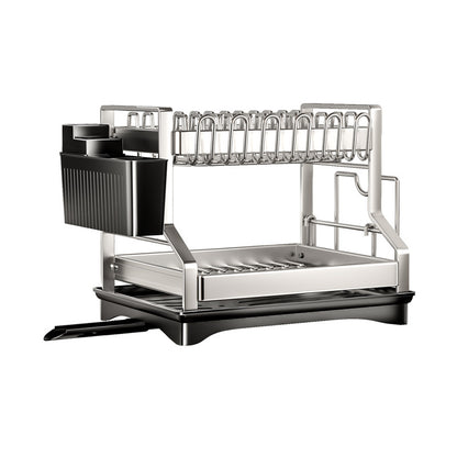 Multi-functional Stainless Steel Double-layer Dish Rack Cup Holder