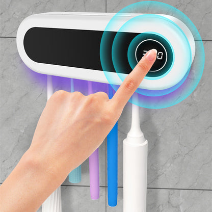 Wall Mounted Toothbrush Holder Smart Toothbrush UV Sterilizer Holder Toothpaste Dispenser Squeezer For Bathroom Accessories ShopWithASmile.com