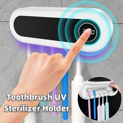 Wall Mounted Toothbrush Holder Smart Toothbrush UV Sterilizer Holder Toothpaste Dispenser Squeezer For Bathroom Accessories ShopWithASmile.com