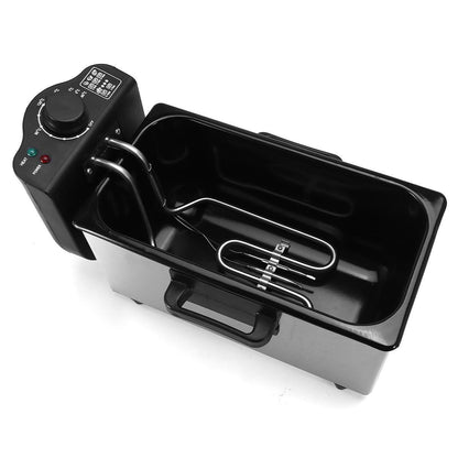 110V Temperature Controlled 3.0L Stainless Steel Fryer Large Capacity
