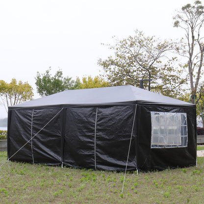 3X6M 6 Sided, With Two Doors And A Black Pergola