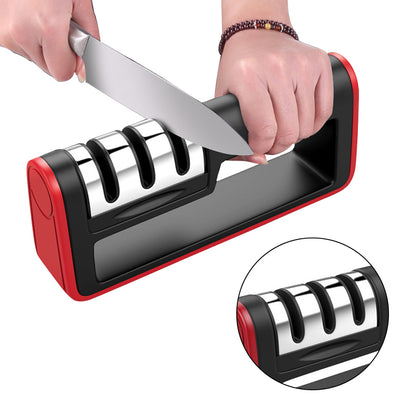 Diamond 3-Stage Professional Knife Sharpener – Quick, Easy Kitchen Blade Sharpening Tool