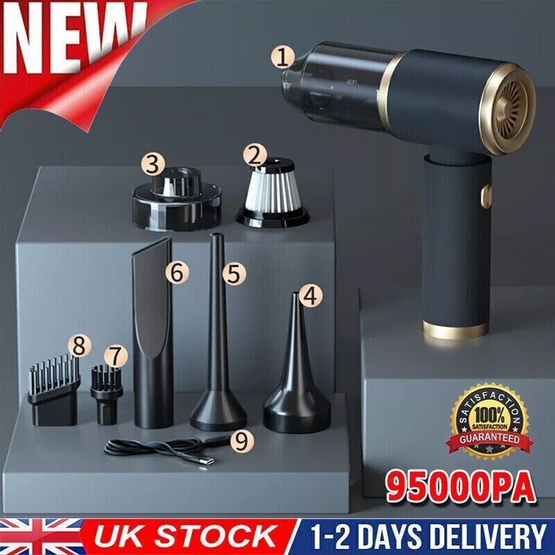 Wireless Car Vacuum Cleaner Handheld Vaccum Powerful Suction USB Rechargeable